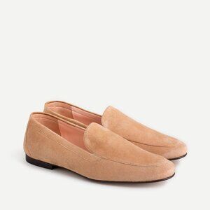 J. Crew Cecile Tan Suede Smoking Slippers Loafers Size 8 Ashen Brown